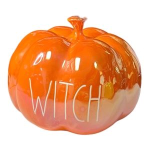 Rae Dunn "WITCH" Iridescent Orage Pumpkin